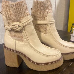 Stylish Cream Ankle Boots